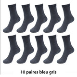 10 paires de chaussettes respirantes en fibres de bambou - Livraison offerte