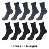 10 paires de chaussettes respirantes en fibres de bambou - Livraison offerte