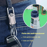 Porte-clés multiusage en métal - Ouvre bouteille, Cutter, Support de téléphone - Livraison offerte