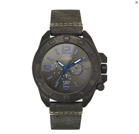 Montre à Quartz Guess pour homme avec bracelet en cuir - Livraison offerte