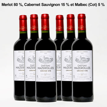 Lot de 6 bouteilles Château Mazerolles Grand Vin de Bordeaux - Livraison Offerte