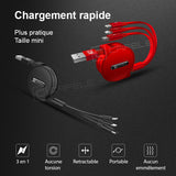 Câble de recharge rapide 3 en 1 pour Iphone, Android et PC - Livraison Offerte