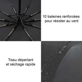 Grand parapluie pliable automatique - Livraison Offerte