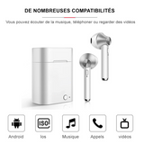 Ecouteurs stéréo Bluetooth 5.0 sans fil avec appels binaural avec boîtier de chargement - Livraison offerte