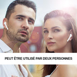 Ecouteurs stéréo Bluetooth 5.0 sans fil avec appels binaural avec boîtier de chargement - Livraison offerte