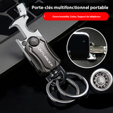 Porte-clés multiusage en métal - Ouvre bouteille, Cutter, Support de téléphone - Livraison offerte