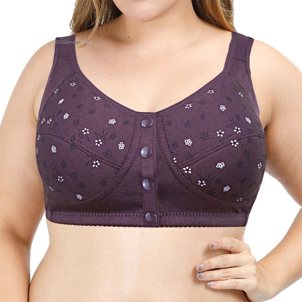 Soutien-gorge avec bouton à l’avant sans armature a imprimé floral - Livraison Offerte